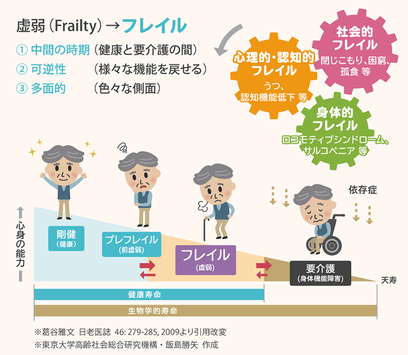 フレイル（虚弱）イメージ 東京大学高齢社会総合研究機構 転載